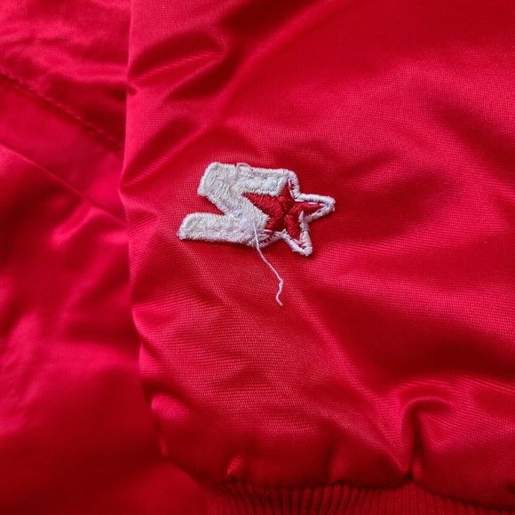 Vintage Mens Starter Houston Rockets Satin Jacket Size Medium- Red - Picture 12 of 15